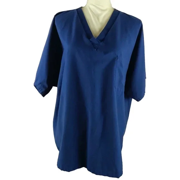 Fashion Seal Healthcare Women's Scrub Top Size x Large Regular Navy Blue - Picture 7 of 7